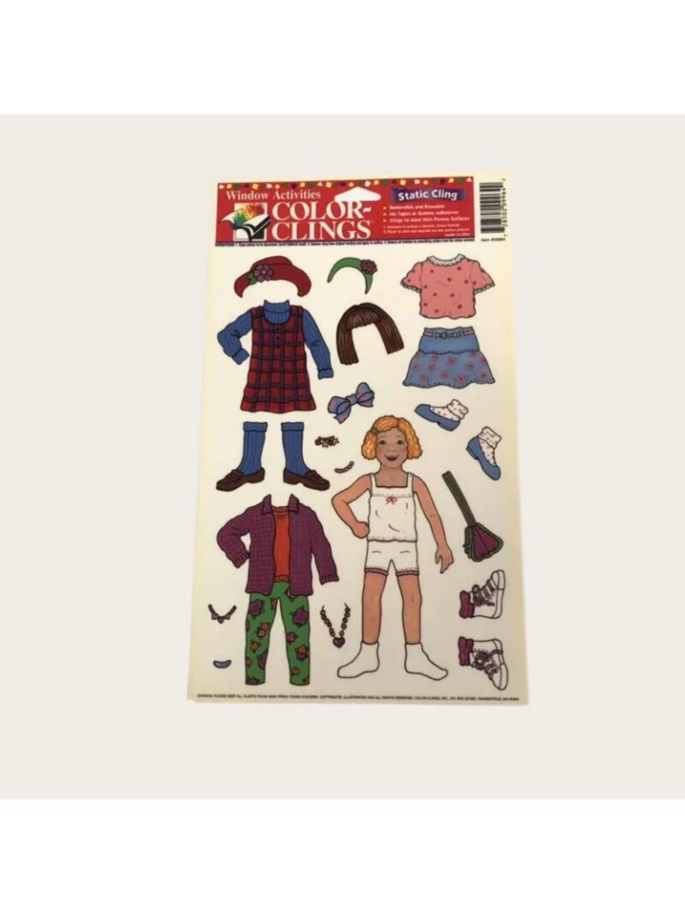 Lot of 14 NEW Static Window Clings Farm Fish Dolls Colors Shapes Homeschool